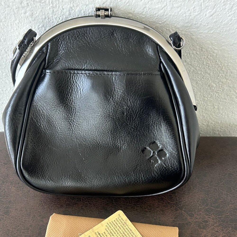 Patricia Nash PORTAFINA Leather Sequined Frame Crossbody Bag BLACK BLUE nwt - Picture 4 of 12
